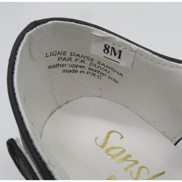 Sansha Womens Black T-Strap Leather Dance Shoes 1" Heel Size 8M NEW - Picture 8 of 9